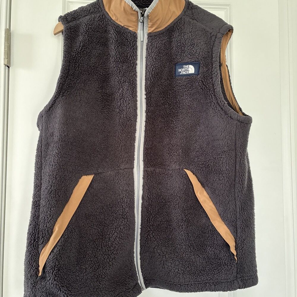 The North Face Men's Fleece Sherpa Campshire Retro Vest British Khaki Black XL